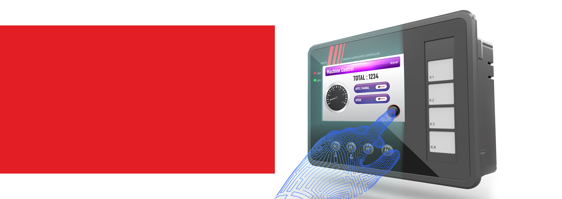 4.3' Touch Screen 64K colour LCD