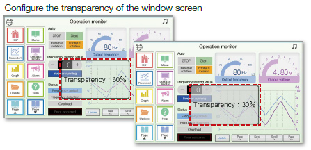 Configure the transparency of the window screen