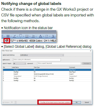 Notifying change of global labels