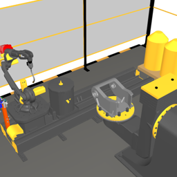 Arc Welding Cell with Track and Two-axis Positioner (OLP)